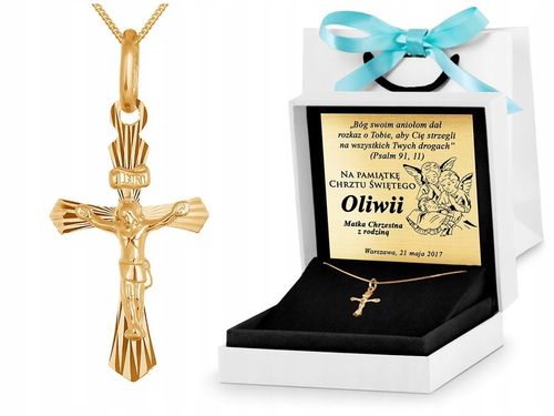 ZŁOTY KOMPLET 333 KRZYŻYK Z ŁAŃCUSZKIEM ZZ92 na Arena.pl