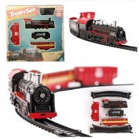 Parowóz Kolejka z Wagonikami Torami Dźwiękami i Światłem Zabawka na Prezent