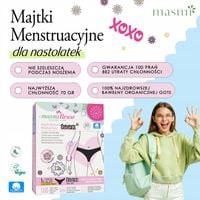 Majtki menstruacyjne ekologiczne Masmi DLA NASTOLATEK XS 100% bawełna BIO