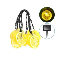 Ozdoba ogrodowa - Solarny łańcuch LED Cytryny 10led 3,8m