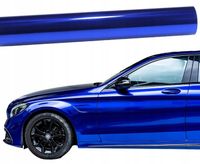 FOLIA NIEBIESKA METALLIC 50cm x 152cm OKLEINA SAMOCHODOWA POŁYSK METALIK