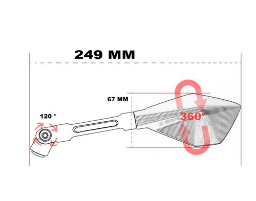 Lusterka motocyklowe uniwersalne, sportowe, ALU, CNC, M8, M10 na Arena.pl