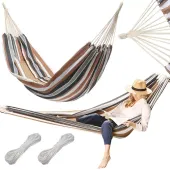 Hamak ogrodowy wiszący huśtawka bujak brazylijski XL duży pokrowiec torba