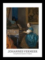 Plakat 13x18cm Design Seated at a Virginal, Vermeer Vintage do Salonu