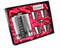 Zestaw Prezentowy Piersiówka 240 ml z Kieliszkami Stal Nierdzewna Gentelo