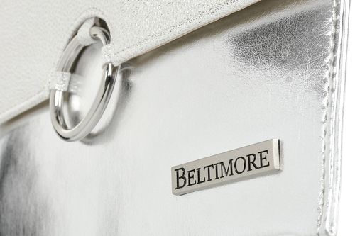 Srebrna oryginalna damska torebka kopertówka na pasku usztywniana W63 na Arena.pl