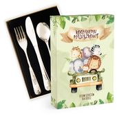 2 x Sztućce dzieci Chrzest Roczek Grawer ZOO Safari