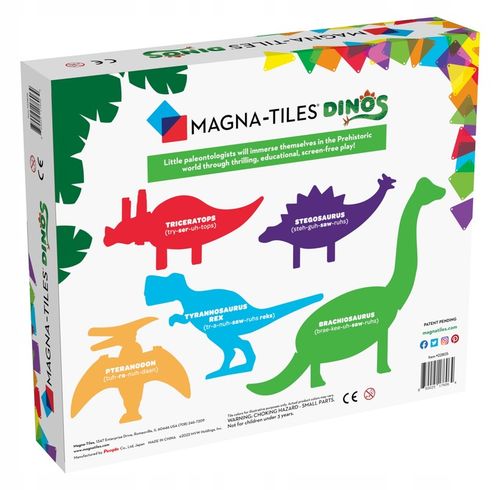 MAGNA TILES Zestaw Dino Klocki Magnetyczne Dinozaury 5 elementów na Arena.pl