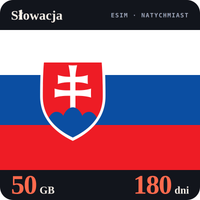Karta eSIM Internet Słowacja 50 GB na 180 dni - bez rejestracji