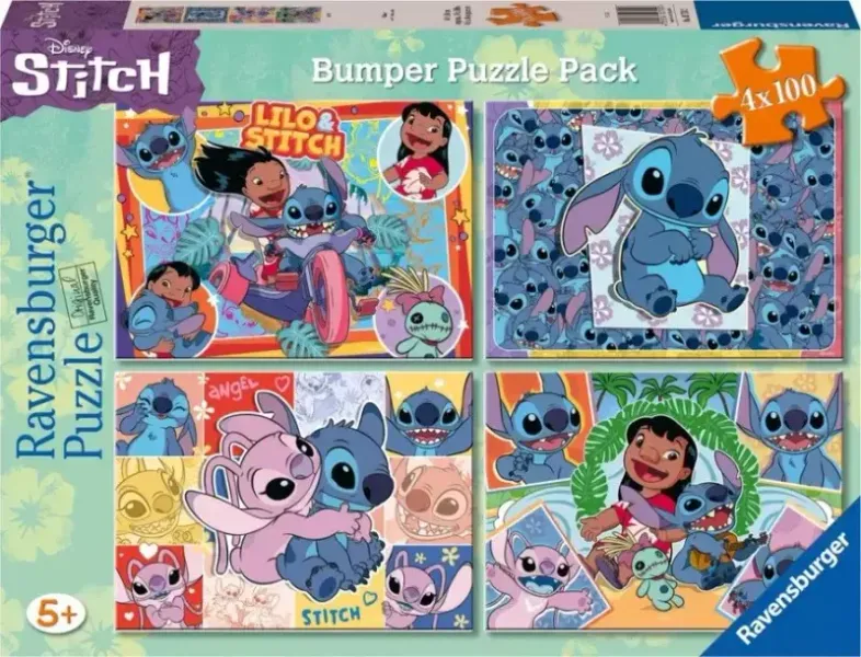 Puzzle 4x100 elementów Disney Stitch zdjęcie 1