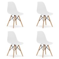 Krzesło OSAKA białe / nogi naturalne x 4