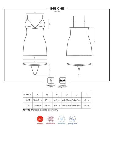Seksowna Koszulka i Stringi - Obsessive 865-CHE-1 S/M na Arena.pl