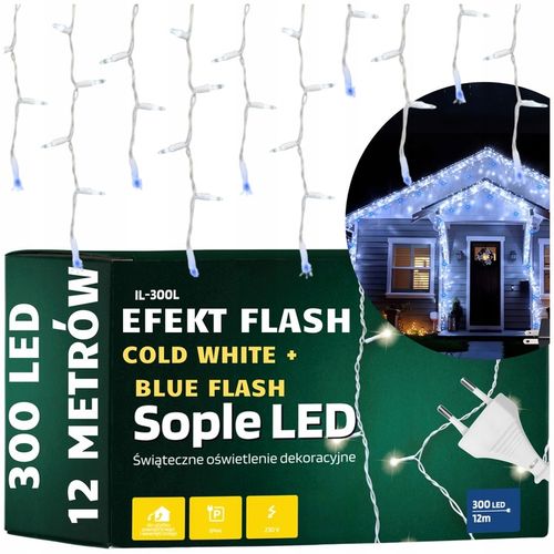 LAMPKI ŚWIĄTECZNE ZEWNĘTRZNE ŚWIATEŁKA SOPLE LED FLASH FLESZ GRUBY PRZEWÓD na Arena.pl