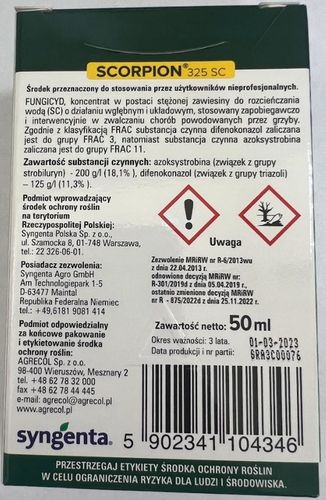 SCORPION 325 SC rośliny ozdobne środek grzybobójczy PLAMISTOŚĆ Agrecol na Arena.pl