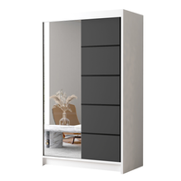 Szafa przesuwna FADO III 120cm - BIAŁY/CZARNY+LUSTRO