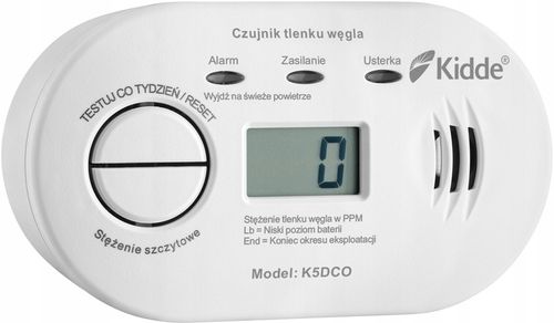 CZUJNIK CZADU Kidde K5DCO WYŚWIETLACZ LCD 10 LAT na Arena.pl