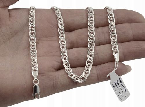 Srebrny Łańcuszek Męski Nonna MONALIZA Pełna Diamentowana 5 mm Srebro 925 na Arena.pl