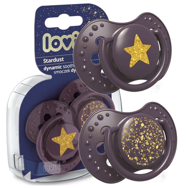 LOVI Smoczek uspokajający dynamiczny STARDUST VIOLET 6-18m zdjęcie 1