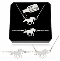 Komplet biżuteria celebrytka Koń Konik Srebro 925