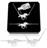 Komplet biżuteria celebrytka Koń Konik Srebro 925