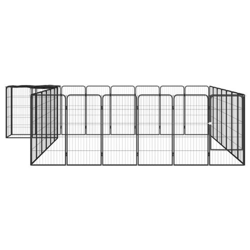 Kojec dla psa, 30 paneli, czarny, 50x100 cm, stal na Arena.pl