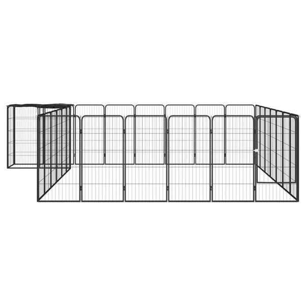 Kojec dla psa, 30 paneli, czarny, 50x100 cm, stal zdjęcie 2