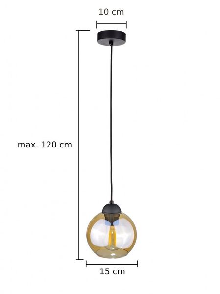 Lampa wisząca 1xE27 AMBRE BLACK zdjęcie 4