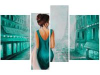 OBRAZ PARIS WALK WIEŻA EIFFA KOBIETA KOLORY