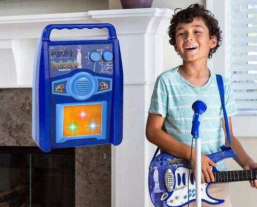 Gitara elektryczna duża dla dzieci Mikrofon Statyw Wzmacniacz Instrument na Arena.pl