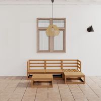 5-cz. zestaw wypoczynkowy do ogrodu, miodowy brąz, sosnowy