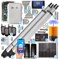 Napęd bramy dwuskrzydłowej 2x2m 400kg + ZESTAW SOLARNY + WIFI + 4 piloty
