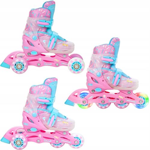 Rolki Wrotki Regulowane 3w1 RAVEN Caramell 26-29 Kółko LED na Arena.pl