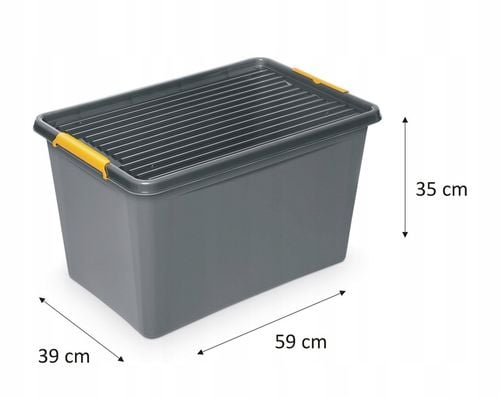 Pojemnik plastikowy 60L z pokrywką organizer pudełko skrzynia kosz box na Arena.pl