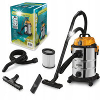 ODKURZACZ PRZEMYSŁOWY MOCNY 3300W DO PYŁU GIPSU MOKRO 25L ZESTAW COIL