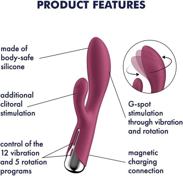 Satisfyer Spinning Rabbit 1 Red zdjęcie 3