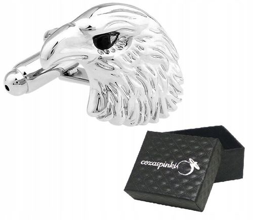 Spinki do mankietów koszuli SREBRNY ORZEŁ PUDEŁKO na Arena.pl