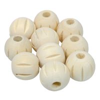 Drewniane koraliki KULA 16mm ryflowane surowe 10szt.