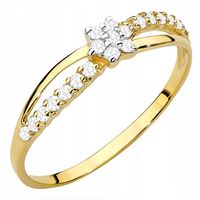 ZŁOTY PIERŚCIONEK ZARĘCZYNOWY 333 8K CYRKONIA r11