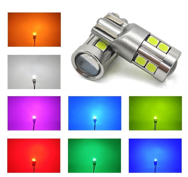 W5W żarówka LED T10 12-24V CANBUS 500lm 8 kolorów Pomarańczowa zdjęcie 9