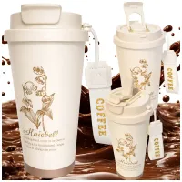 Kubek termiczny 530ml słomka z uchwytem termos na zimne i gorące