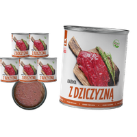 MOKRA KARMA DLA PSA TufTuf Puszka mielonka z dziczyzną ZESTAW 6x800g