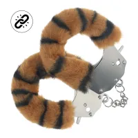 ouch! tiger puszyste kajdanki heavy-duty z bezpiecznym zamkiem
