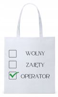 Torba Biała Eco Shopper Dla Operatora Prezent Z Nadrukiem Ze Zdjęciem