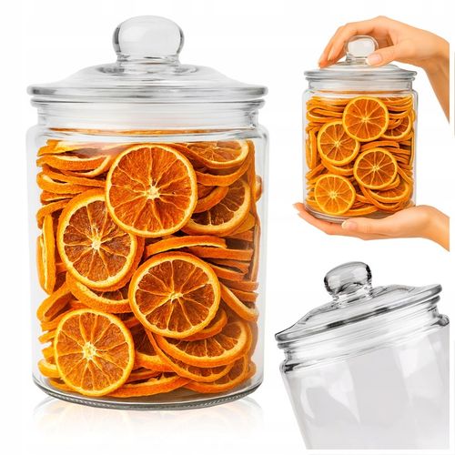 SZKLANY POJEMNIK KUCHENNY 2L SŁOIK NA HERBATĘ KAWĘ ORZECHY CIASTKA na Arena.pl