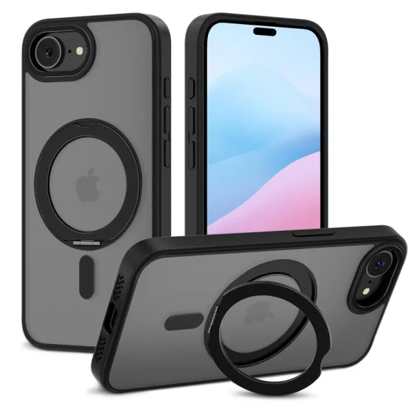 Etui Tech-Protect MagRing MagSafe na iPhone 16e - czarny mat zdjęcie 1