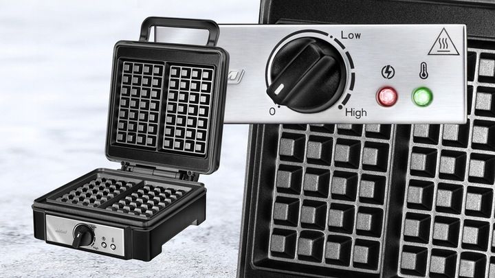 GOFROWNICA MPM MGO-24 CZARNA DUŻA MOC 1400W MOCNA + proszek do gofrów 0,5kg zdjęcie 6