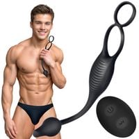 Korek Analny, Sex Sonda Z Pierścieniem Na Penisa I Jądra, 2 Wibratory