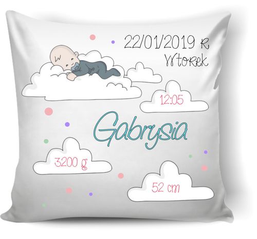 PODUSZKA METRYCZKA prezent CHRZEST roczek urodziny na Arena.pl