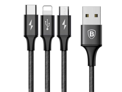 BASEUS KABEL 3w1 microUSB, USB-C, Lightning - 1,2m na Arena.pl