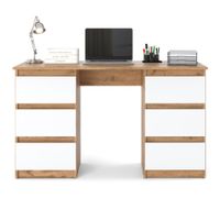 Biurko Komputerowe Skandynawskie Nowoczesne Loft Dąb Wotan Biały 120cm Ofi